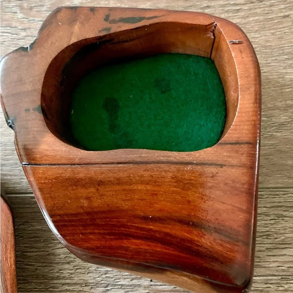 Vintage Wooden Ring Box Red Wood Rustinc Box Handmade